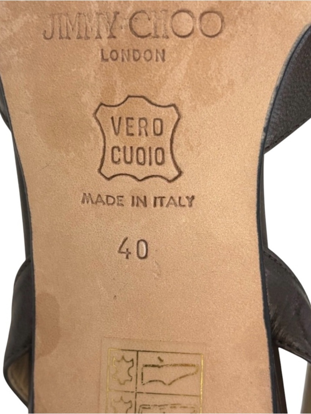 Jimmy Choo x Anya Hindmarch Rare Vintage Slingback heel Chocolate Leather EU 40 - Picture 8 of 9